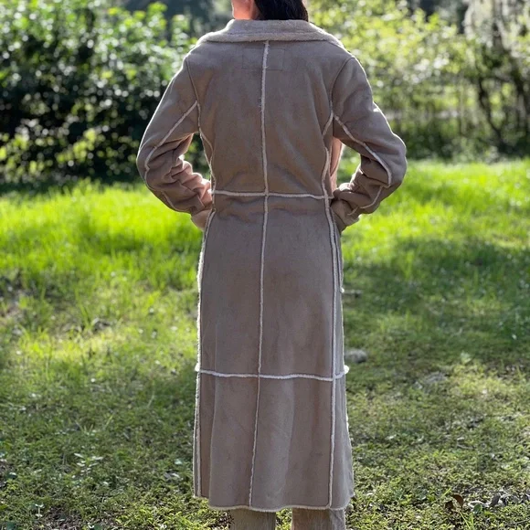 Vintage Boho Western Hippie Patchwork Long Coat Jacket Like NEW - Picture 4 of 5